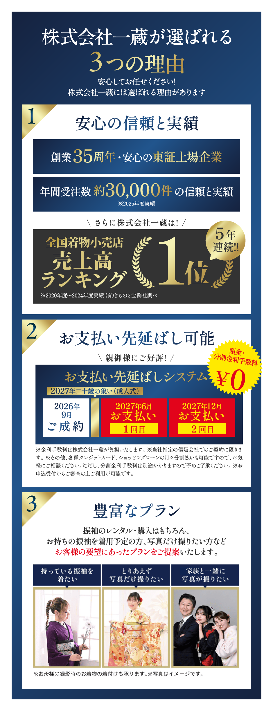 株式会社一蔵が選ばれる3つの理由
